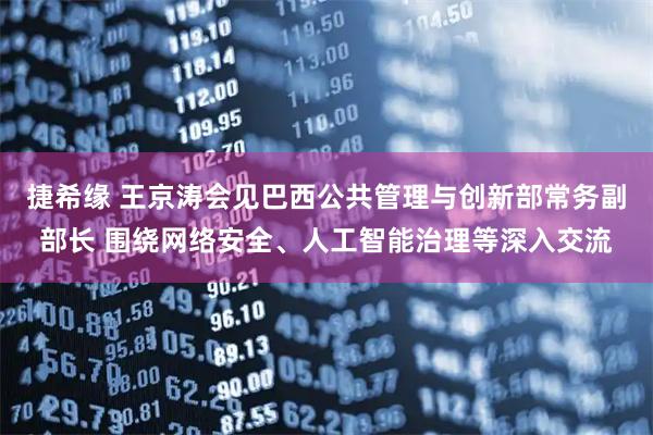 捷希缘 王京涛会见巴西公共管理与创新部常务副部长 围绕网络安全、人工智能治理等深入交流