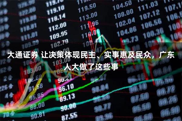 大通证券 让决策体现民主、实事惠及民众，广东人大做了这些事