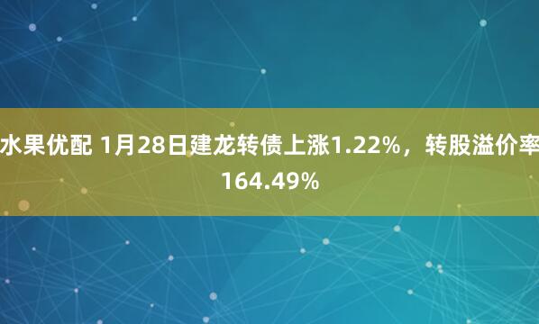 水果优配 1月28日建龙转债上涨1.22%，转股溢价率164.49%